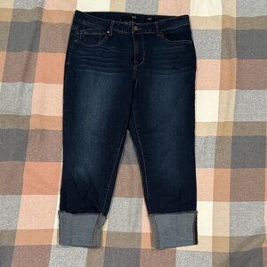1822 Denim Dark Blue Cropped Jeans